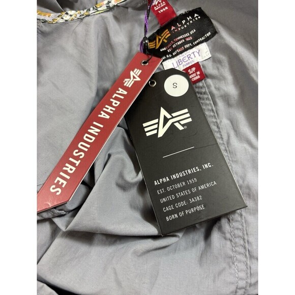 Alpha Industries Shell Fishtail Parka W Cadet Gray Grey Small Liberty Print - Picture 6 of 15